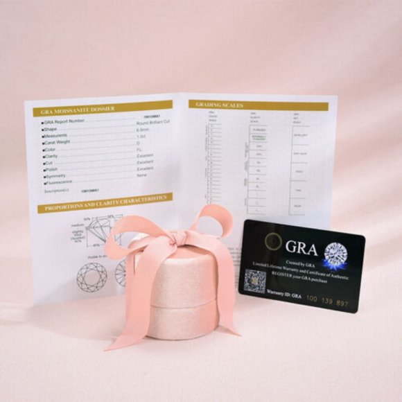 Certified Moissanite Diamond Ring Size 7 Real 925 Sterling Silver Jewelry - Picture 3 of 6